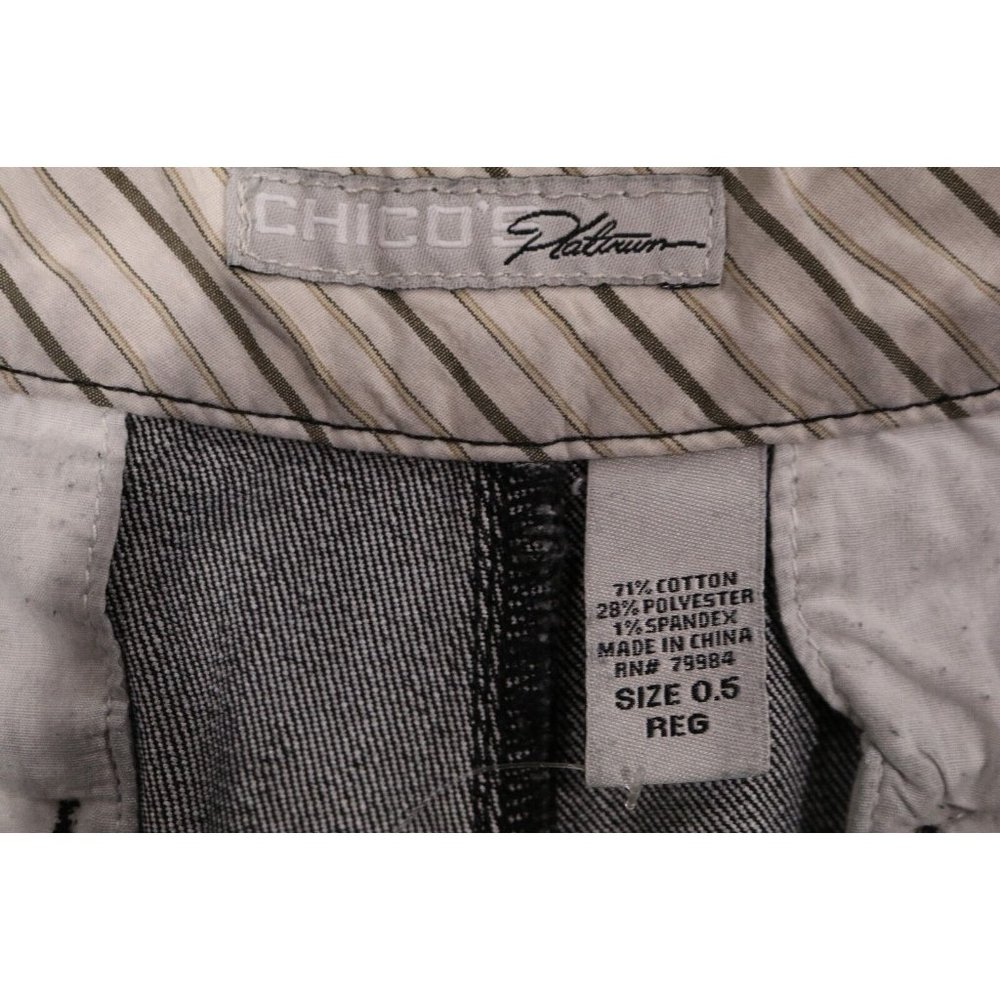 Chico’s Platinum Ultimate Fit 0.5 Jeans Black Wash Denim Straight Leg Stretch - Picture 11 of 12